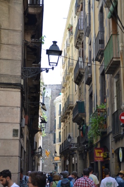 The narrow alleys of the Gothic quarter